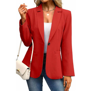 NEW Red ELLEVEN Blazer Career Lightweight Suit Coat Slim Fit L